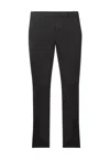 Dondup Solid Black Gaubert Slim Silhouette Trousers In Black