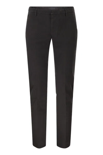 Dondup Regular Chino Trousers In Gabardine In Brown