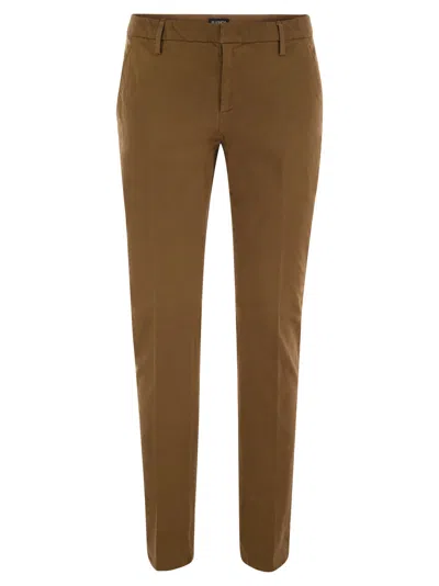 Dondup Spiritissimo - Regular Chino Trousers In Light Gabardine In Cannamon