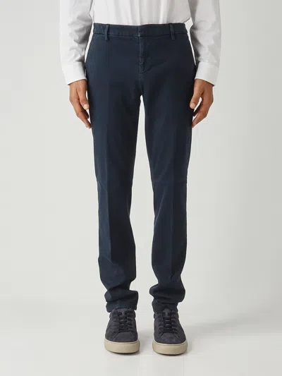 Dondup Spiritissimo Regular Slim-fit In Armatura Di Cotone Stretch Trousers In Blue