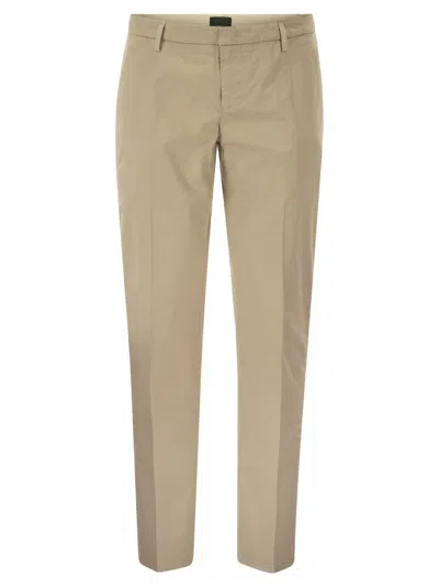 Dondup Spiritissimo Stretch Gabardine Chino In Neutral