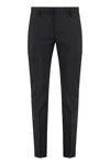 Dondup Wool Trousers With Belt Loops And Pockets In Black