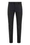 Dondup Wool Trousers With Belt Loops And Pockets In Black