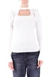 Dondup Square Cut-out White Sweater In White