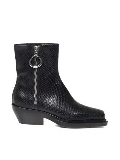 Dondup Square-toe Ankle Boots In Black