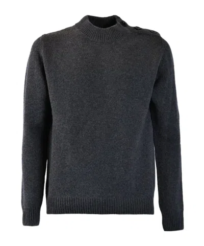 Dondup Stand Collar Wool Knitted Sweater In Black