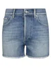 Dondup Denim Stella Shorts With Visible Stitching In Light Blue