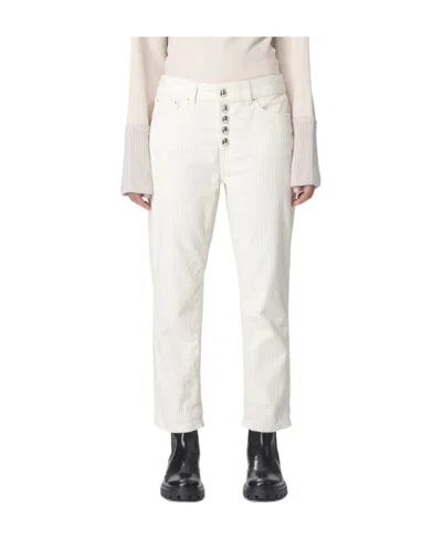 Dondup Straight Ankle Casual Pants In White
