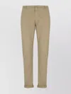 Dondup Straight Cotton Trousers Cuffed Hem In Neutral