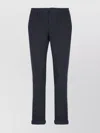 Dondup Straight Cotton Trousers Rolled Cuffs In Blue