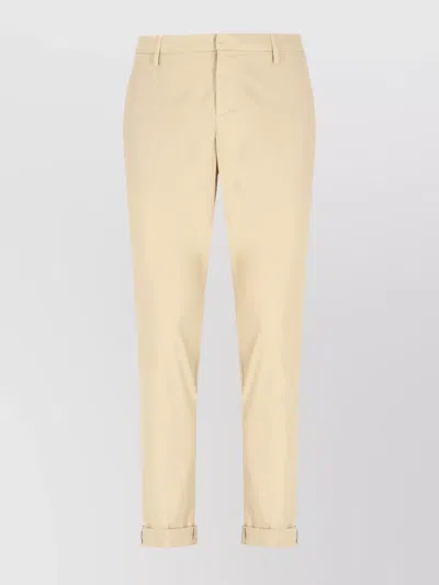 DONDUP STRAIGHT COTTON TROUSERS ROLLED CUFFS
