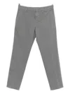 Dondup Straight-cut Cotton Trousers With Slash Pockets In Gray