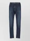 Dondup Straight Fit Cotton Trousers With Five Pockets In Blue