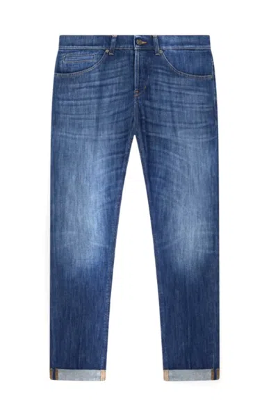Dondup Straight-leg Blue Denim Jeans With Classic Five-pocket Design In Navy