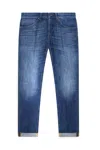 Dondup Straight-leg Blue Denim Jeans With Classic Five-pocket Design In Blue