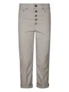 Dondup High Waist Tailored Trousers With Rolled Cuffs In Gray