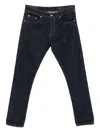 Dondup Straight-leg Dark Indigo Jeans With Contrast Stitching In Blue