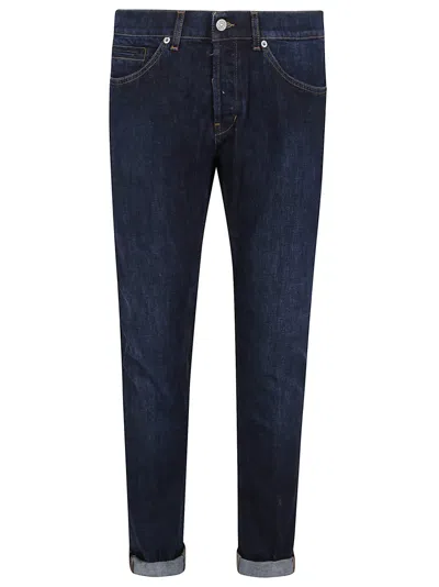DONDUP DONDUP STRAIGHT-LEG DARK WASH JEANS WITH ROLLED CUFFS