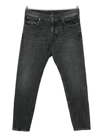 Dondup Straight-leg Denim Jeans With Traditional Five-pocket Design In Black