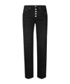 Dondup High-waisted Black Jeans With Decorative Button Fly In Black