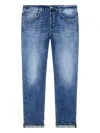 Dondup Straight-leg Blue Denim Jeans With Classic Five-pocket Design In Blue
