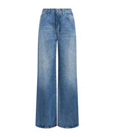 Dondup Relaxed Fit Wide-leg Jeans In Blue