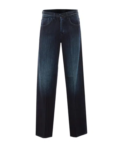 Dondup Straight Leg Jeans In Blue