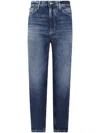Dondup High-waisted Loose Fit Bessie Pants In Blue