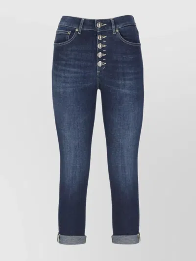 Dondup Straight Leg Jeans Rolled Cuffs In Blue