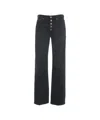 Dondup Straight-leg Jeans With Distinctive Button Closure And Flared Leg Opening In Black