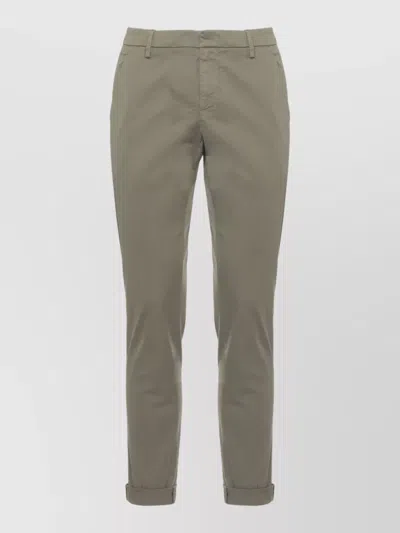 Dondup Straight Leg Mens Cotton Trousers Belt Loops In Multi