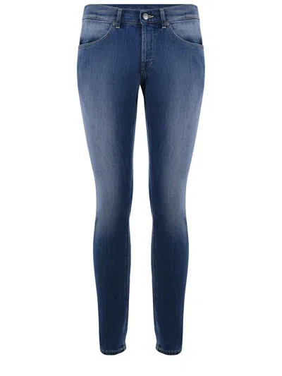 Dondup Straight-leg Skinny-cut Jeans In Strech Medio