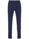 Dondup Denim Blue Stretch Cotton Blend Chino Pants In 蓝色