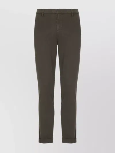 DONDUP STRAIGHT LEG TROUSERS CUFFED HEM
