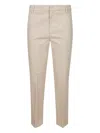 Dondup Perfect Slim Fit Cotton Gabardine Trousers In Neutral