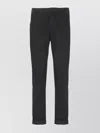 Dondup Straight Leg Trousers Rolled Cuffs In Black