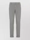 Dondup Straight Leg Trousers Rolled Cuffs In Gray