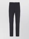 Dondup Straight Leg Wool Blend Trousers With Pockets In Blue