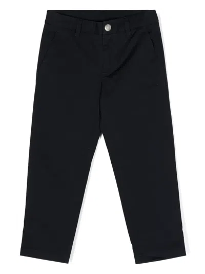 Dondup Kids' Straight Stretch-cotton Chinos In 蓝色
