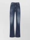 Dondup Straight Trousers With Five Pockets And Belt Loops In Blue