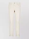 Dondup Straight Trousers With Rolled Cuffs And Pockets In Metallic
