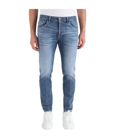Dondup Straight-leg Cuffed Jeans In Blue