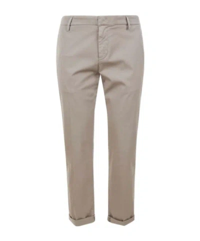 Dondup Straight-leg Cuffed Pants In Gray