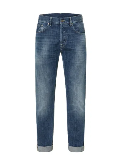 Dondup Straight-leg Jeans With Medium Wash And Rolled Cuffs In Blue