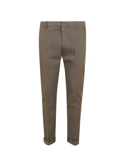Dondup Straight-leg Turn-up Trousers In Brown