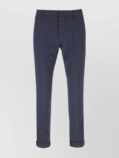 Dondup Stretch Cotton Blend Chino Pants With Belt Loops In Blue