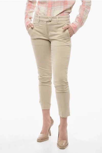 Dondup Stretch Cotton Perfect Chino Pants In Neutral