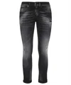 Dondup Stretch Denim Trousers In Black