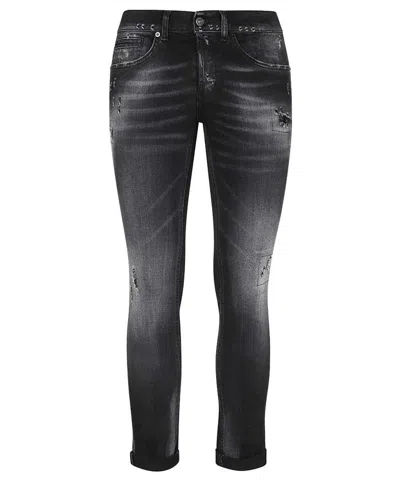 Dondup Stretch Denim Trousers In Black