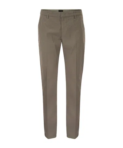 Dondup Stretch Gabardine Chino In Brown